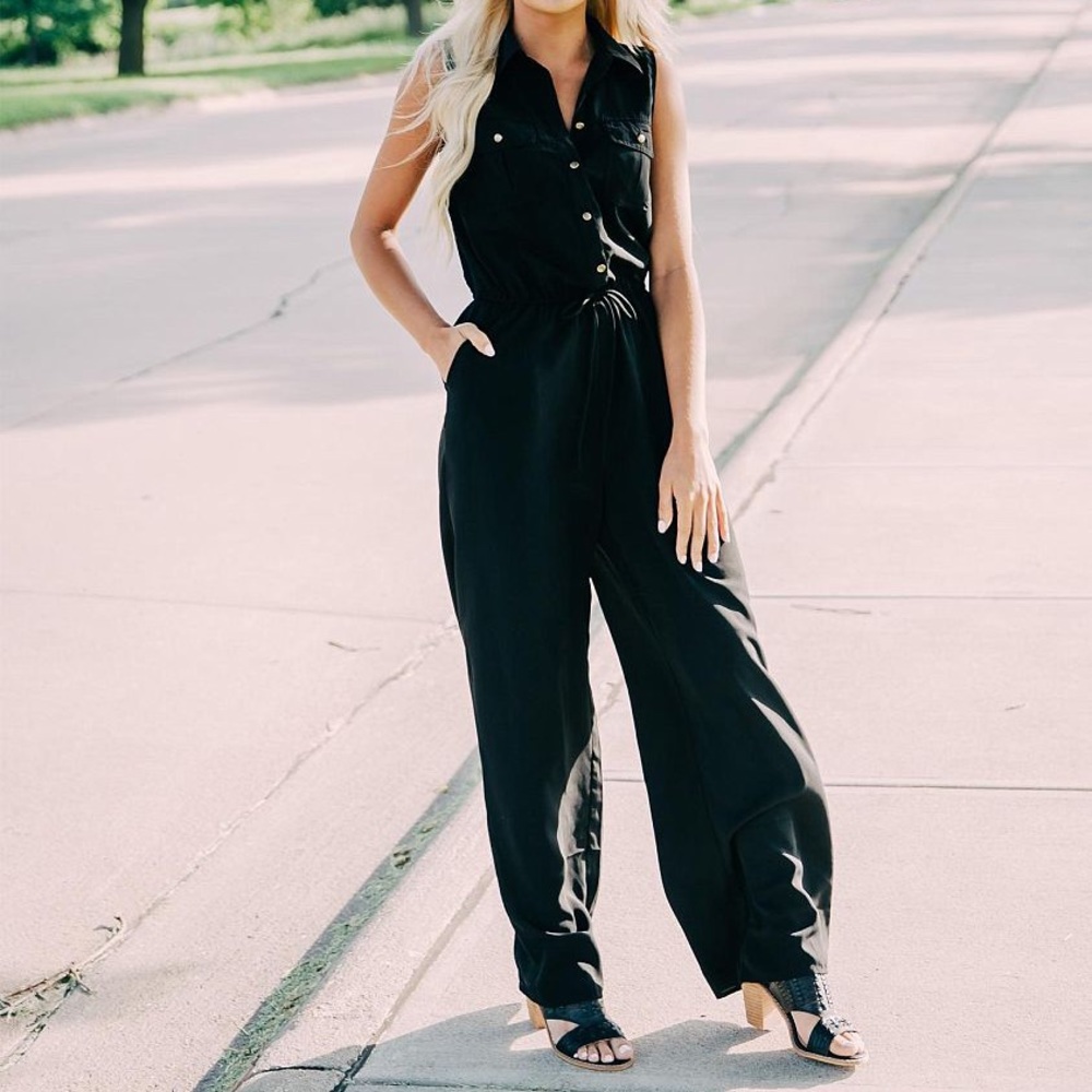 Solid Wide Leg Jumpsuit NWT Bebop Brill Boutique